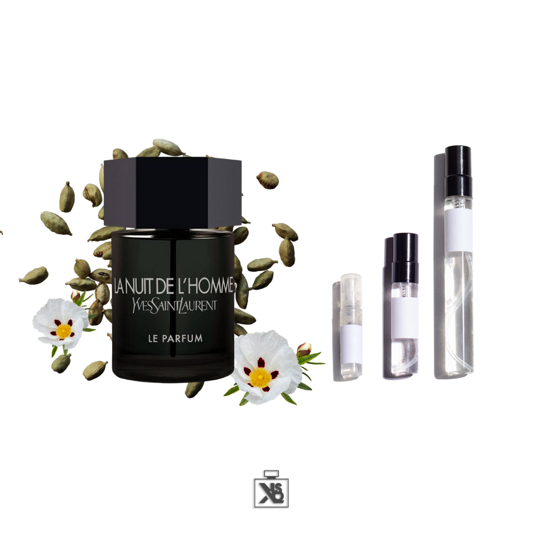 Décant authentique d'Yves Saint Laurent La Nuit de l'Homme Parfum - 2ml / 5ml / 10ml