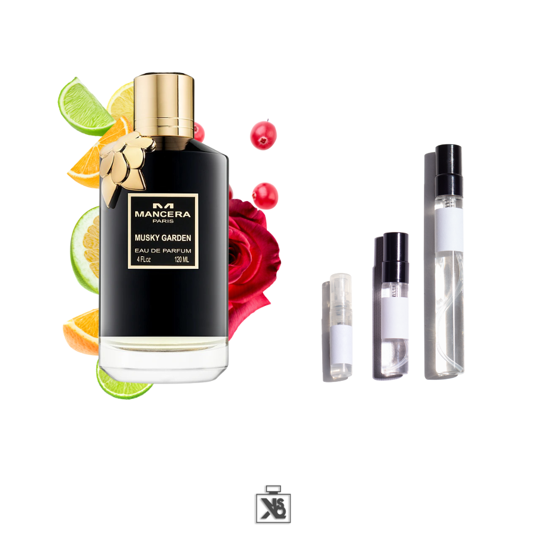 Décant authentique de Mancera Musky Garden eau de parfum pour femme - 2ml / 5ml / 10ml